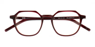 Kaleos Delacorte M C5 Men's Glasses Clear Size 50 - Free Lenses - Blue Light Block Available In Transparent Dark Burgundy
