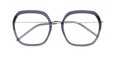 Kaleos Denunzio C5 Men's Glasses Blue Size 53 - Free Lenses - Blue Light Block Available In Transparent Bluish Grey