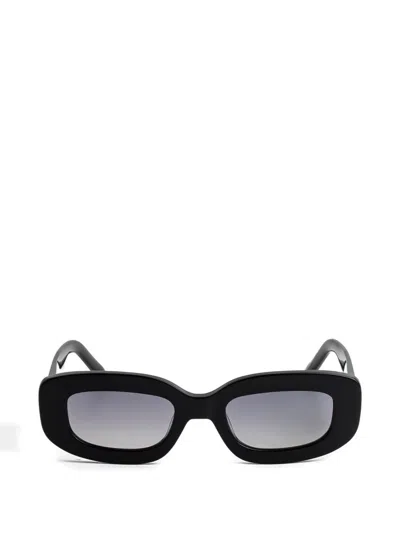 Kaleos Eluard Rectangle-frame Sunglasses In Black