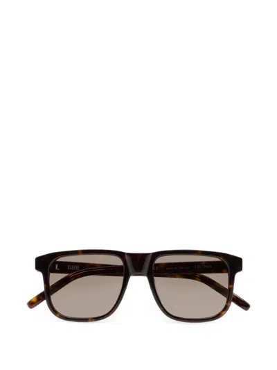 Kaleos Freeman Rectangle-frame Sunglasses In Brown