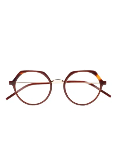 Kaleos Geometric Eatenton Glasses In Brown