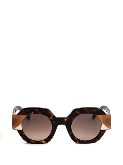 Kaleos Gun Geometric Sunglasses In Brown