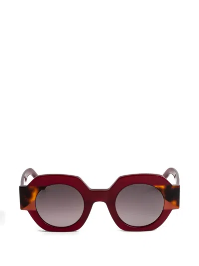 Kaleos Gun Geometric Sunglasses In Red