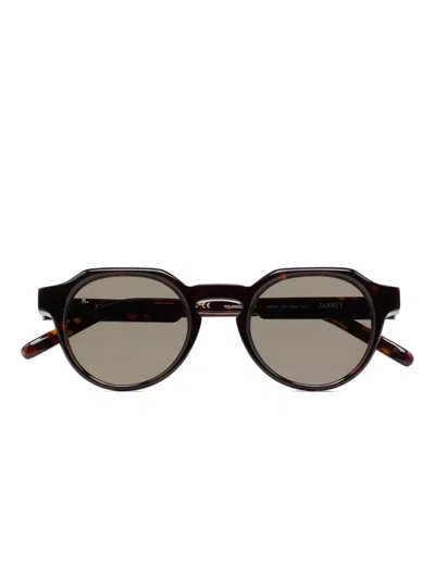 Kaleos Janney Tortoiseshell Round Sunglasses In Brown