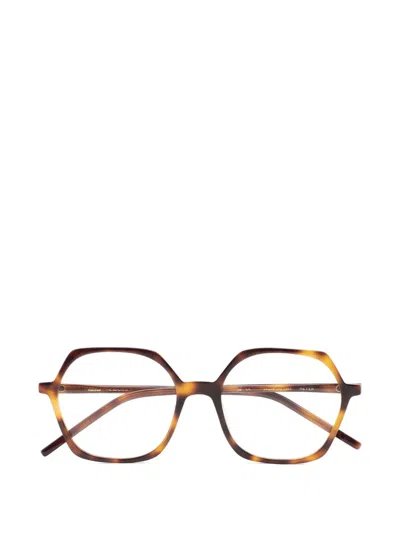 Kaleos Meyer Geometric-frame Glasses In Brown