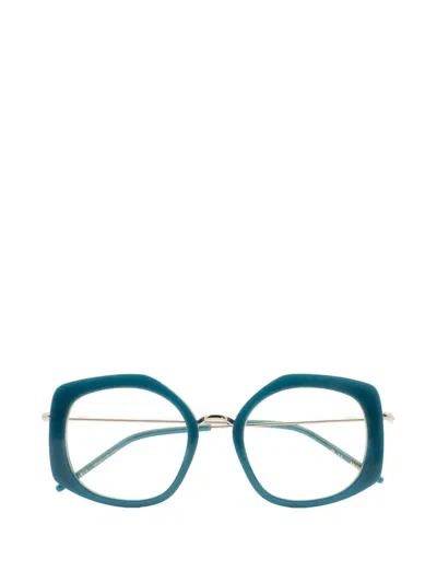 Kaleos Mortimer Geometric-frame Glasses In Blue