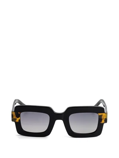 Kaleos Nelson Square Tortoiseshell-effect Sunglasses In Black