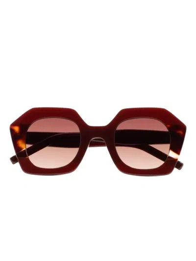 Kaleos Pavicic Geometric Sunglasses In Brown