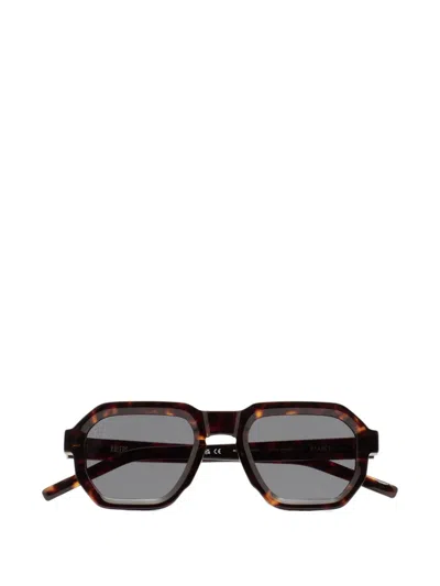Kaleos Pearce Geometric-frame Sunglasses In Brown
