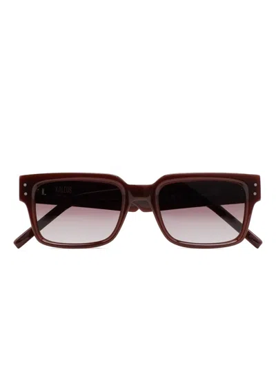 Kaleos Pohl Rectangle-frame Sunglasses In Brown
