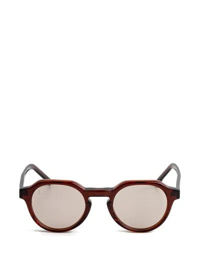 Kaleos Round Frame Sunglasses In Brown