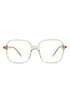 Kaleos Square-frame Clear-lens Glasses In Neutral