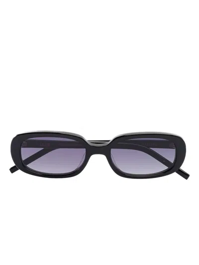 Kaleos Stirling Rectangle-frame Sunglasses In Black