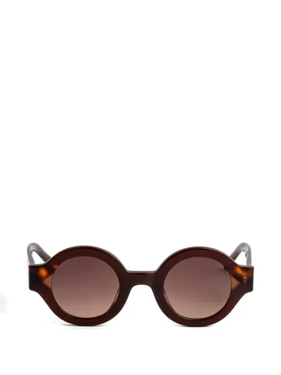 Kaleos Swiney Round-frame Sunglasses In Brown