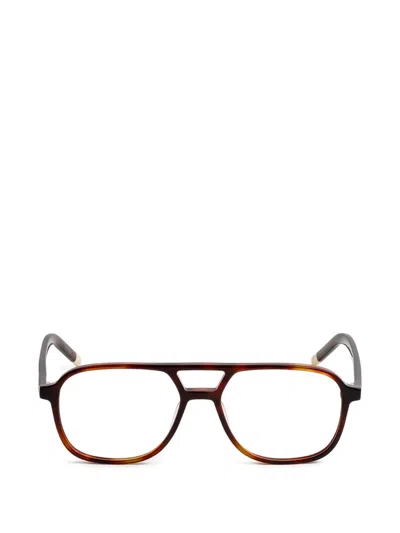 Kaleos Taka Tortoiseshell-effect Pilot-frame Glasses In Brown