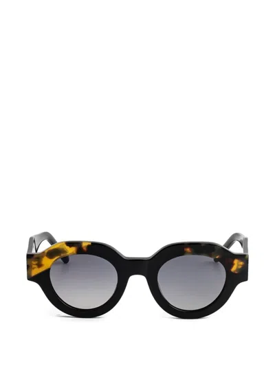 Kaleos Travers Round Sunglasses In Black