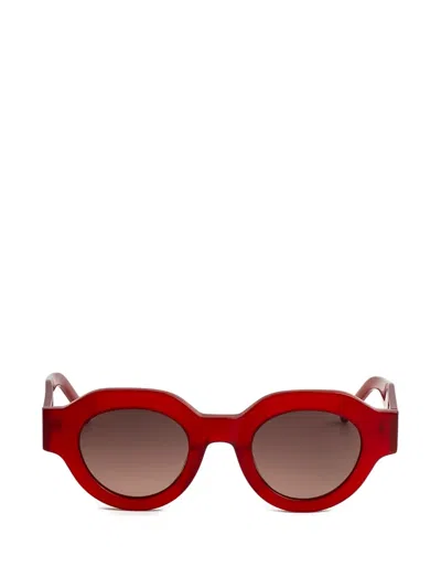 Kaleos Travers Round-frame Sunglasses In Red