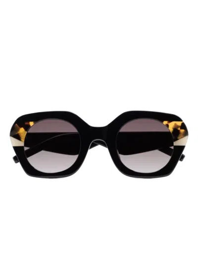 Kaleos Voyter Geometric-frame Sunglasses In Black