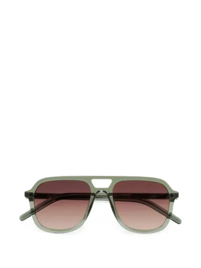 Kaleos Zerbino Pilot-frame Sunglasses In Green