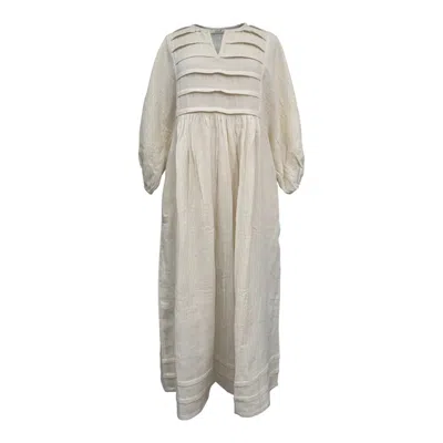 Kali Joshi Women's Neutrals Kimono Dress Long In White