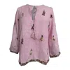 Kali Joshi Women's Pink Peasant Top In Pink