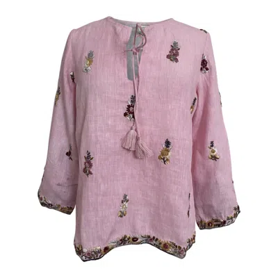 Kali Joshi Women's Pink Peasant Top