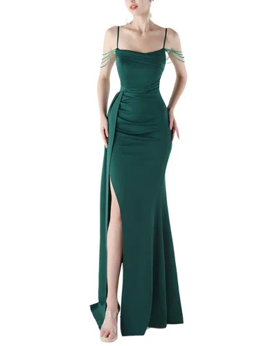 Kalinnu Solid Sleeveless Maxi Dress In Green