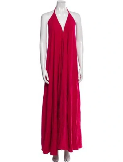 Pre-owned Kalita Halterneck Long Dress In Pink