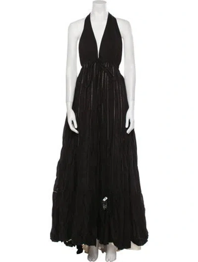 Pre-owned Kalita Halterneck Long Dress W/ Tags In Black