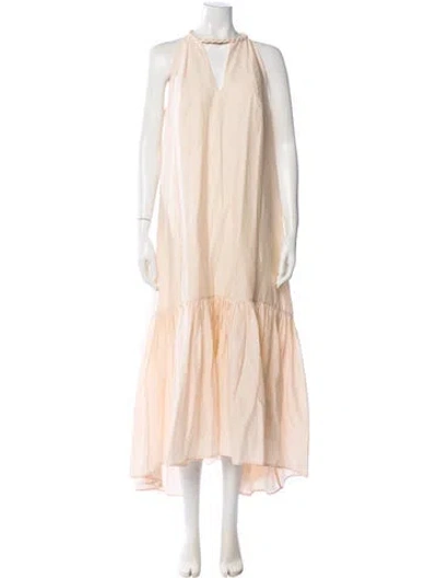 Pre-owned Kalita Halterneck Long Dress W/ Tags In Neutral