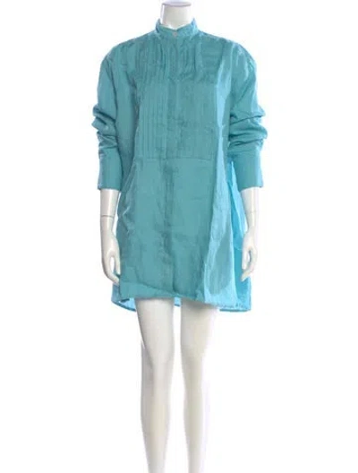 Pre-owned Kalita Linen Mini Dress In Blue