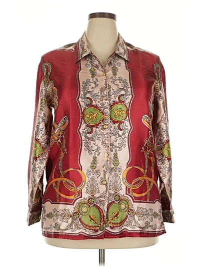 Pre-owned Kalita Long Sleeve Blouse In Burgundy