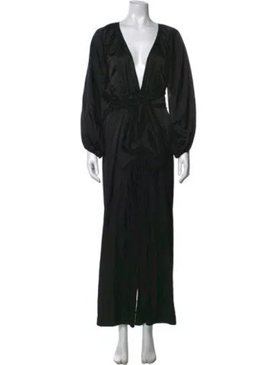 Pre-owned Kalita Plunge Neckline Jumpsuit In Black