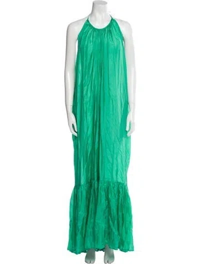 Pre-owned Kalita Silk Long Dress In Green
