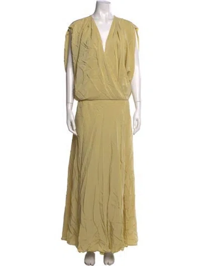 Pre-owned Kalita Silk Long Dress In Neutral