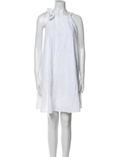 Pre-owned Kalita Square Neckline Mini Dress In White