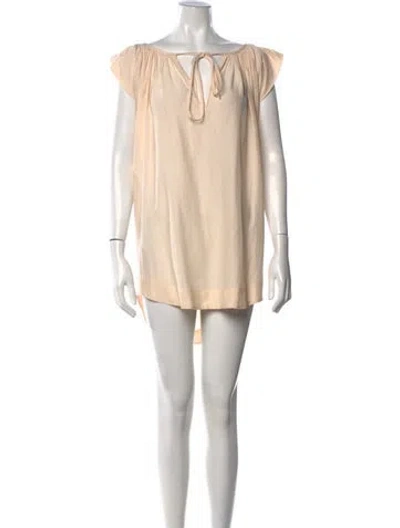 Pre-owned Kalita Tie Neck Mini Dress In Neutrals