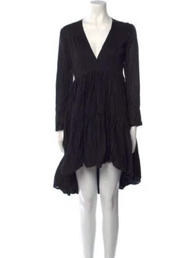Pre-owned Kalita V-neck Mini Dress In Black
