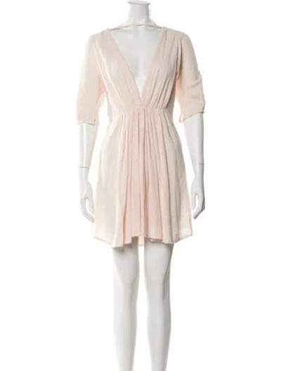 Pre-owned Kalita V-neck Mini Dress In Pink