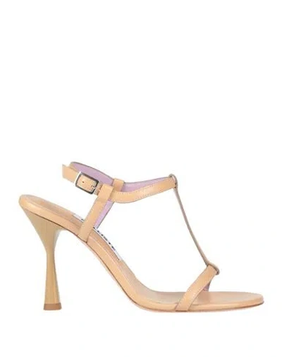 Kallisté Kallistè Woman Sandals Beige Size 6 Calfskin In Nude