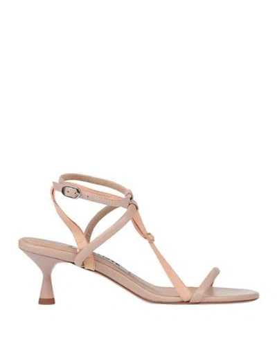Kallisté Kallistè Woman Sandals Blush Size 8.5 Leather, Textile Fibers In Pink