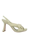 Kallisté Kallistè Woman Sandals Light Green Size 7 Soft Leather In Green
