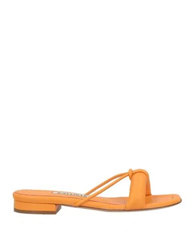 Kallisté Kallistè Woman Sandals Mandarin Size 7 Leather In Orange
