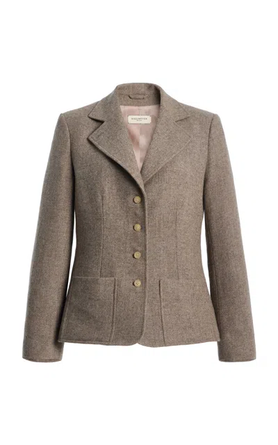 Kallmeyer Abel Single Breasted Wool Tweed Blazer In Gray