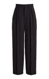 Kallmeyer Aiden Pleated Wide-leg Trousers In Black