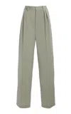 Kallmeyer Aiden Wool-blend Pleated Trousers In Green