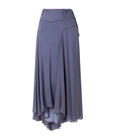 Kallmeyer Alyse Silk-chiffon Midi Skirt In Gray