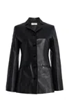 Kallmeyer Benny Longline Leather Blazer In Black