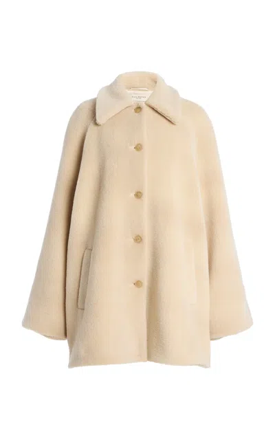 Kallmeyer Betty Car Wool-shearling Coat In Neutral