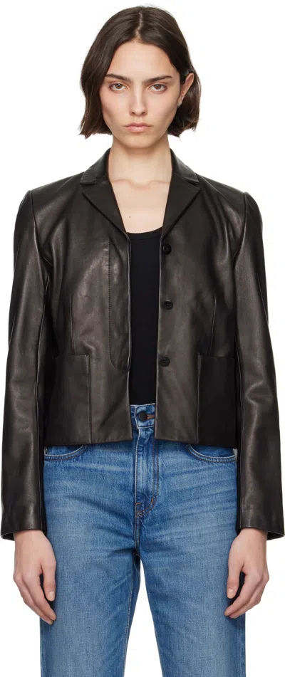 Kallmeyer Black Sloane Shrunken Leather Blazer